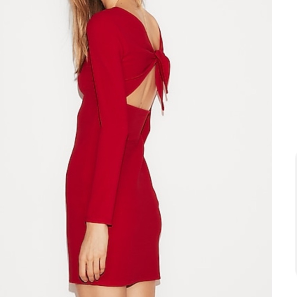 NWT Express Ribbed Sheath tie back dress - Picture 2 of 7